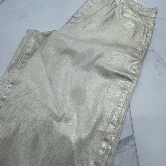 (JS-16) Jonathan Simkhai Rae high Rise Denim In Gold Foil - Picture 9 of 9